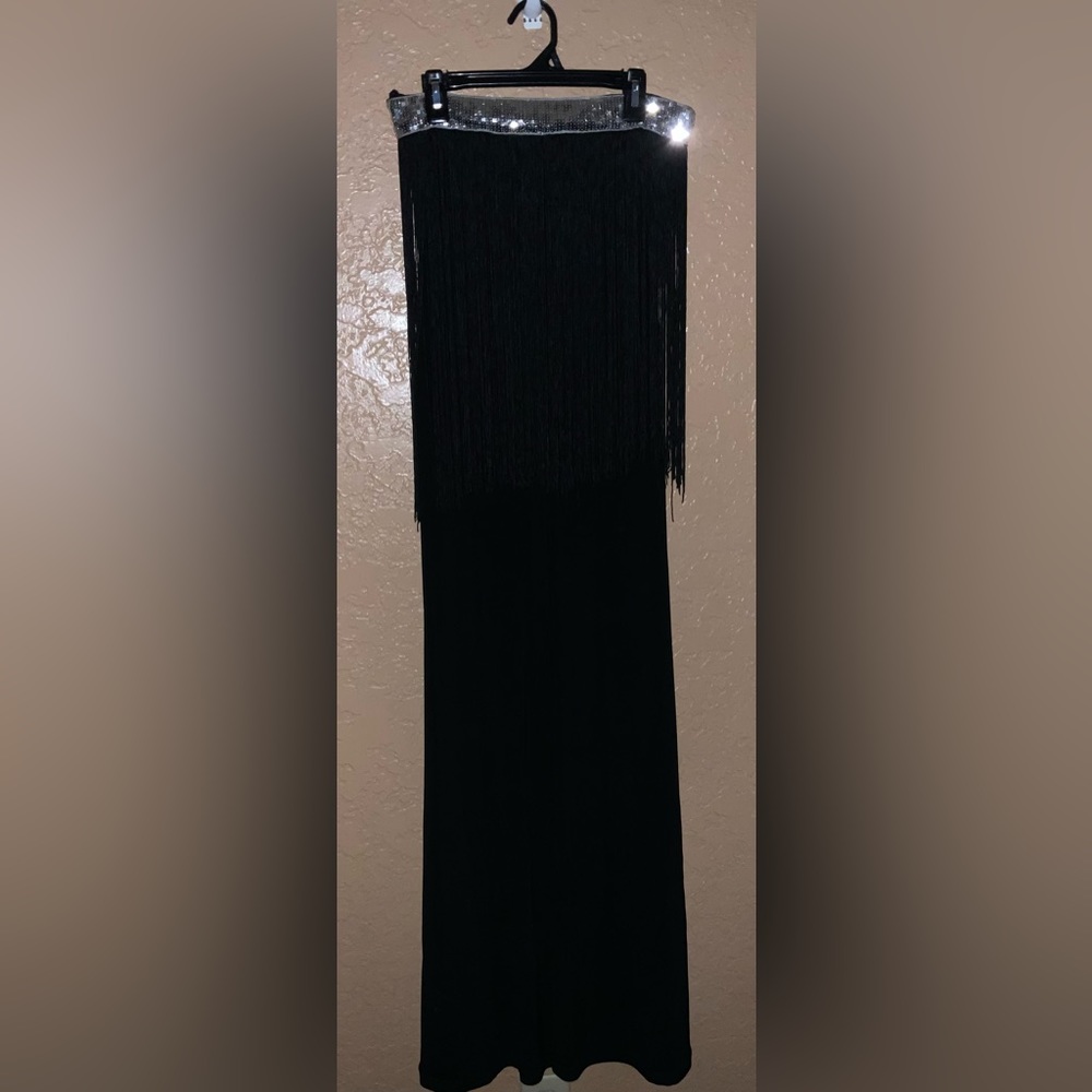 Women’s Black And Silver Fringe Jumpsuit Sz: S - Pre-owned
